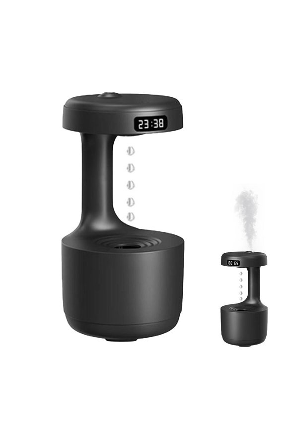 Anti Gravity Humidifier, 8 Hour Desktop Ultrasonic Humidifier with LED Display, Water Droplet Visual Effect for Bedroom Office, 4.72 x 4.72 x 9.09 inches