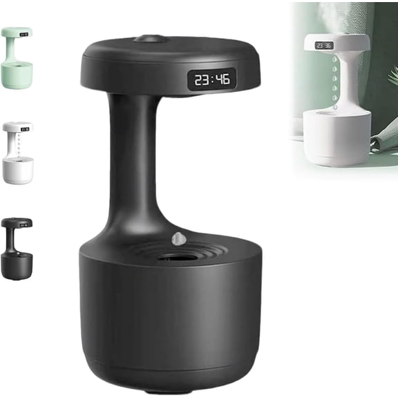 Anti-Gravity Humidifier,Anti Gravity Water Drop Humidifier,with Suspended Water Drop & Clock Large Capacity Aroma Diffuser for Bedroom Office Bedroom