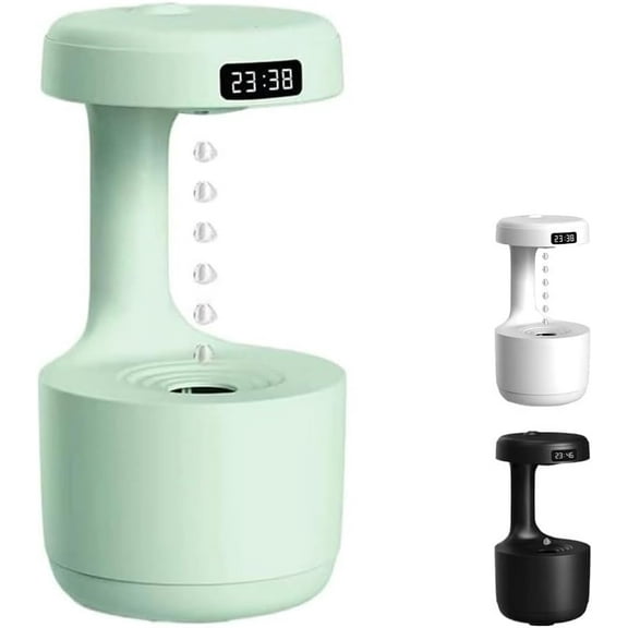Anti Gravity Humidifier, Mushroom Antigravity Humidifier, Levitating Water Drop Cool Mist Maker Fogger, Tabletop Mute Countercurrent Air Rain Fountain for Bedroom Relieve Fatigue(Green)Z