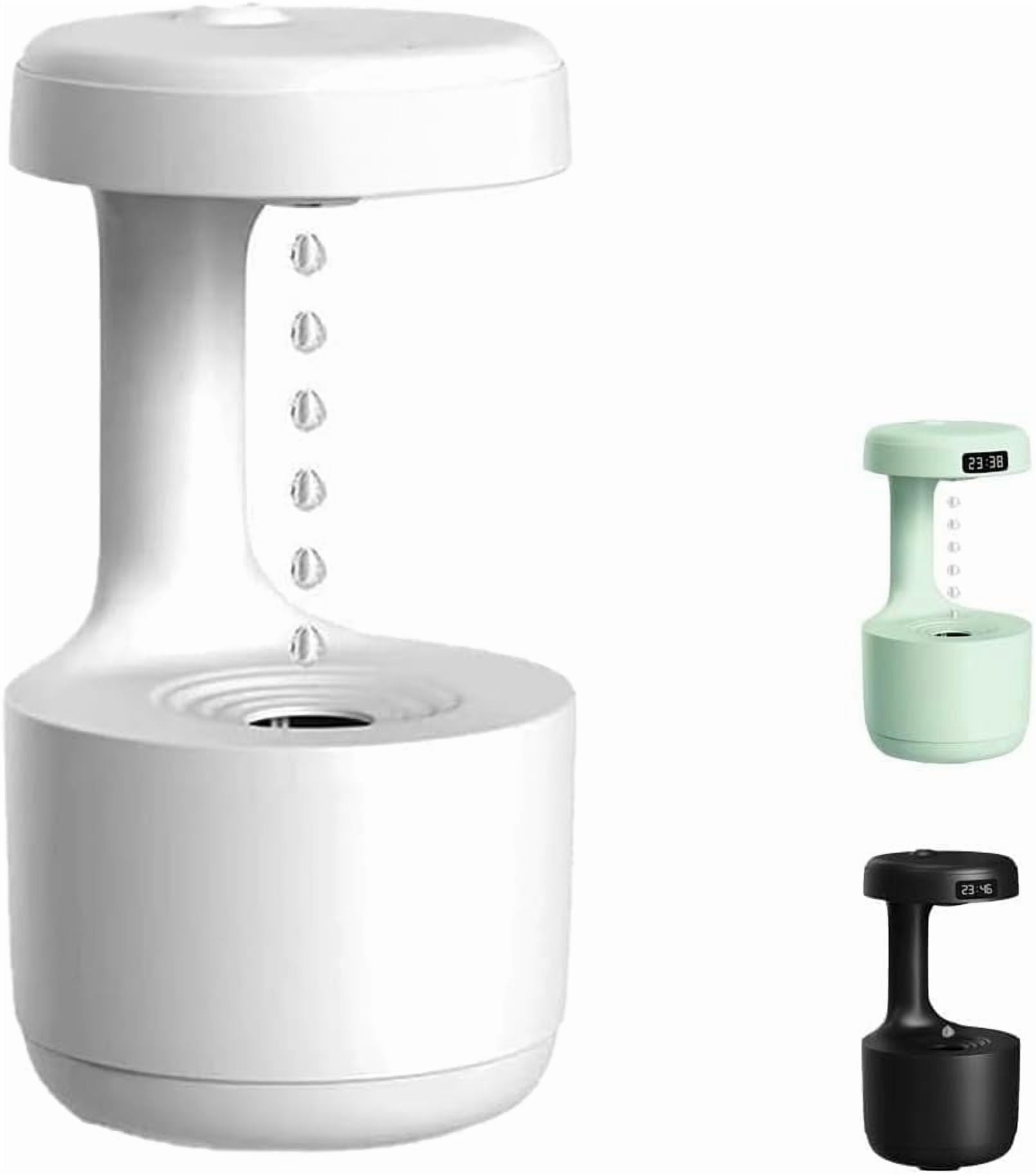 Anti-Gravity Levitating Water Drop Humidifier | Mushroom-Shaped Quiet Cool Mist Fogger, Countercurrent Rain Fountain for Bedroom Fatigue Relief（White 1 PCS）