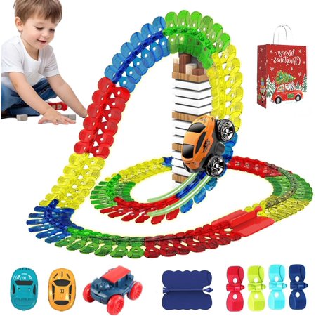 Anti Gravity Race Track with Car, Defy Gravity, 360° Electric Climbing Car Race Tracks with Lights, Flexible Race Track, Multicolor Glow in The Dark Race Car Track Set