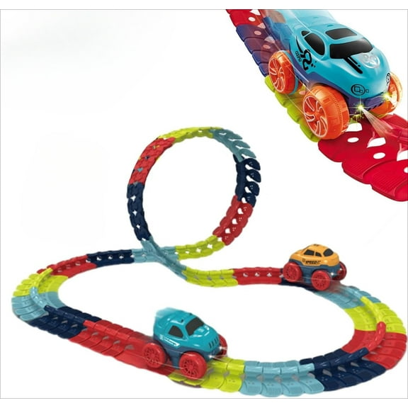 Anti Gravity Race Track with Car, 360° Electric Climbing Car Race Track with Glow in The Dark Lights, Flexible Race Car Track Set for Kids