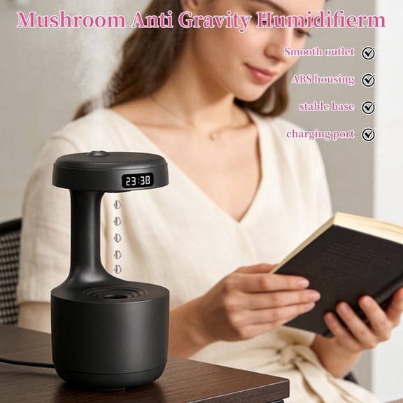Anti-Gravity Water Drop Humidifier, 800ml Cool Mist Desk Unit, Visual Fountain Water Effect, Quiet Operation for Bedroom, Office & Home Decor