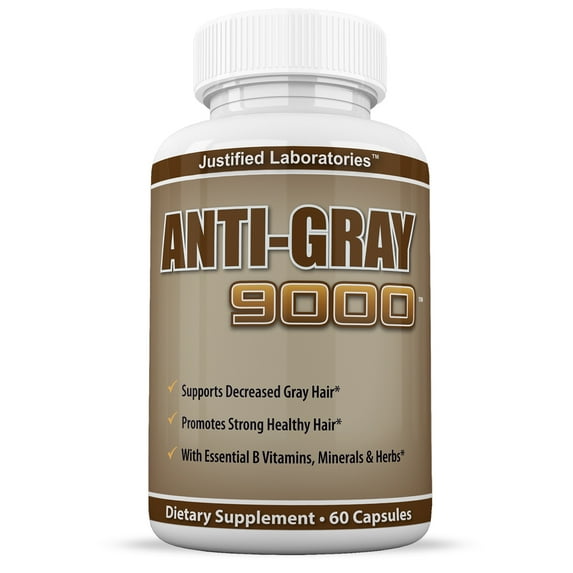 Anti Gray Hair 9000 Helps Restore Natural Hair Color 60 Capsules Per Bottle 1 Bottle