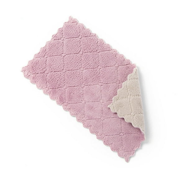 Anti-Grease Microfiber Cleaning Cloth Coral Fleece, Ultra Absorbent For Kitchen And Home, Machine Washable, Thick, Fast Dry, Oil-Resistant, Gentle On Hands, Multi-Use Wiping For Stainless Steel