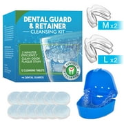 Anti Grinding Guard, Mouth Guard for Grinding Teeth at Night, Night Guards for Teeth Grinding, Mouth Guard for Clenching Teeth at Night with 12 Cleaning Tablets