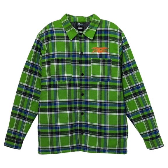 Anti Hero Basic Eagle Flannel Jacket Large Green/Blue