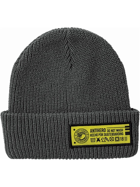 Hecho Por Skateboarding Beanie Charcoal Yellow