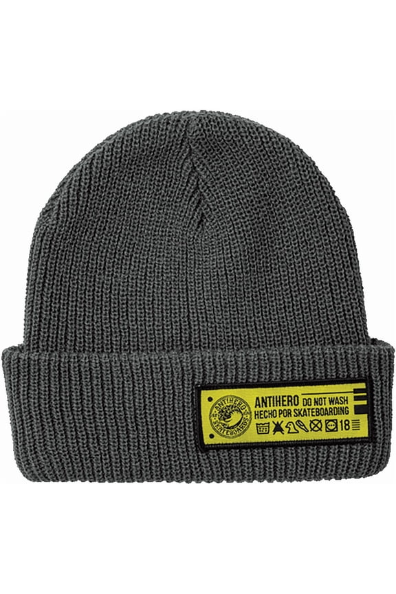 Hecho Por Skateboarding Beanie Charcoal Yellow