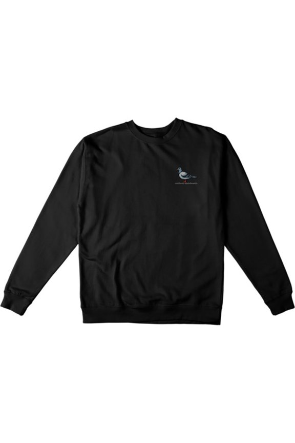 Skateboards Lil Pigeon Emblem Black Men's Crew Neck Sweatshirt - Small