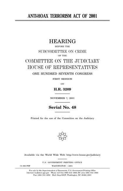 Anti-Hoax Terrorism Act of 2001