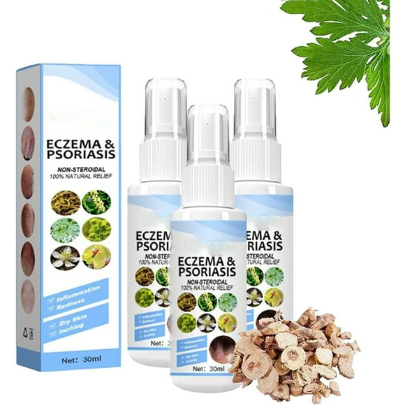 Anti Itch Spray &Antiseptic, Bacteriostatic Spray Body Itch Psoriasis Relief Moisturizing Spray for Psoriasis Treatment for Foot odor & eczemaDry Skin Itch Relief Body Care,30ml 3pcs