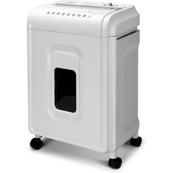 AU1262XA Anti-Jam 12-Sheet Crosscut Paper and CD/Credit Card Shredder, White/Gray