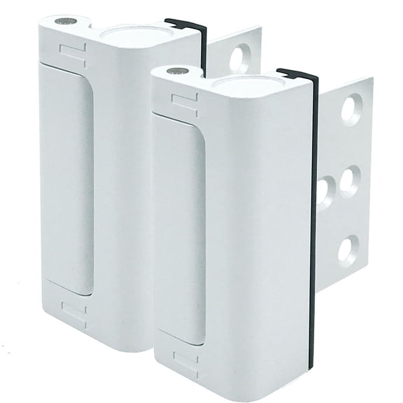 Anti-Kick Door Lock Reinforcement, 800lbs Security Latch for Home Front Doors, Child Proof Aluminum Safety Lock Protector,2 Pack,White