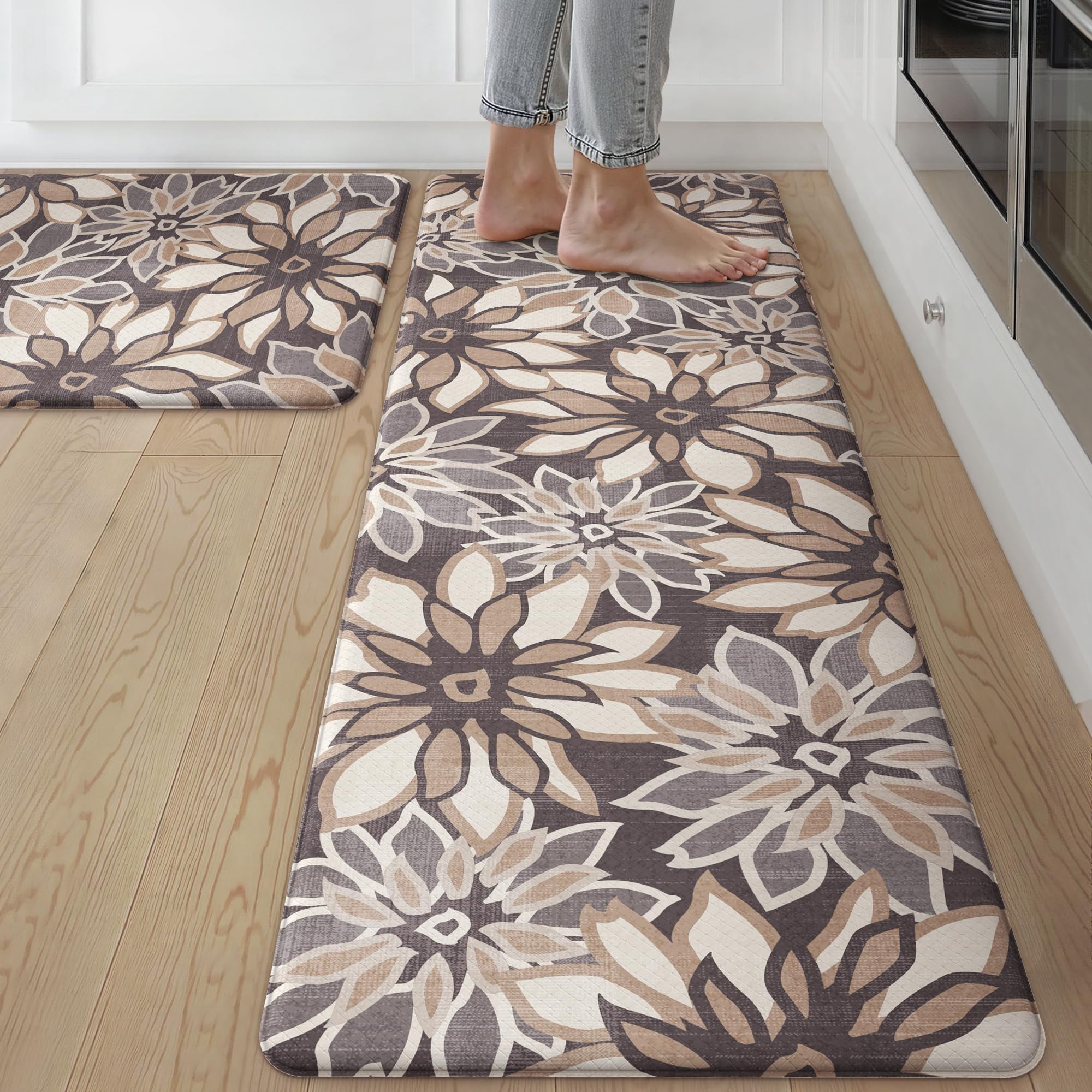 Anti Kitchen Mats For Floor 2 Standing Rugs Deep Brown - Walmart.com