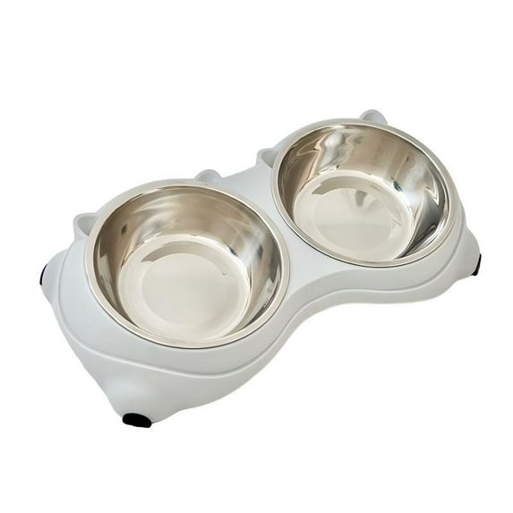 Anti-Knock Pet Bowl - Neck Protection Oblique Mouth, 2-in-1 Feeding & Water Bowl