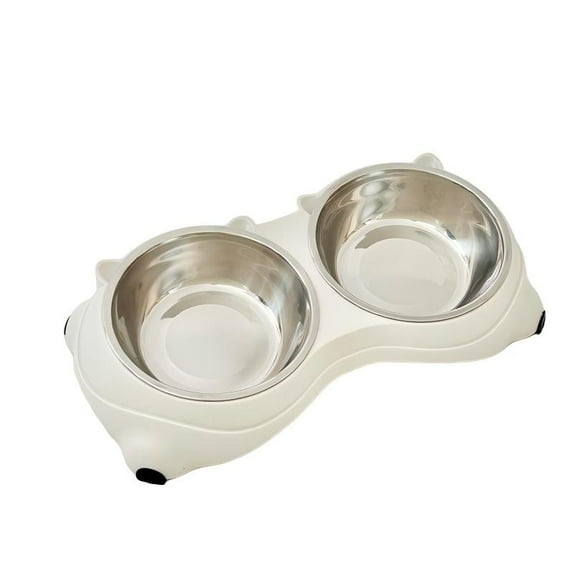 Anti-Knock Pet Bowl - Neck Protection Oblique Mouth, 2-in-1 Feeding & Water Bowl