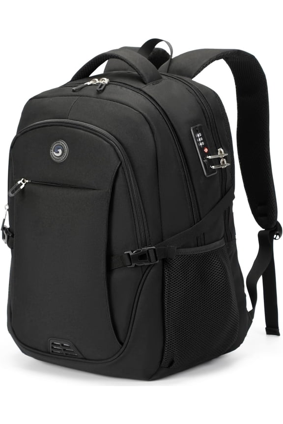 Anti Laptop Backpack Travel Backpacks with Combination Lock for Women Men High School College Backpack Bag Fits 17 Inch Laptop,Grey