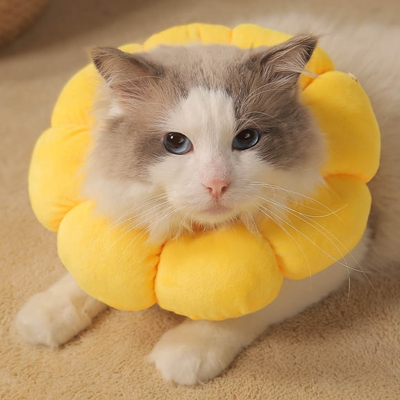 Anti Lick Bite Collar Flower Ring Protector, Pet Neck Recovery Support Guard Cover, Soft Elastic Knitted Fabric Comfortable Wear, Small Medium Dog Cat Protection Accessory