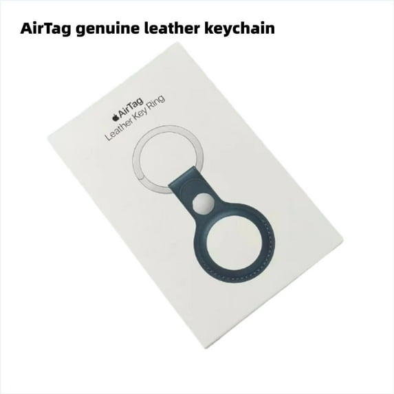 Anti-Loss Leather Keychain for AirTag, Genuine Leather Key Ring Holder