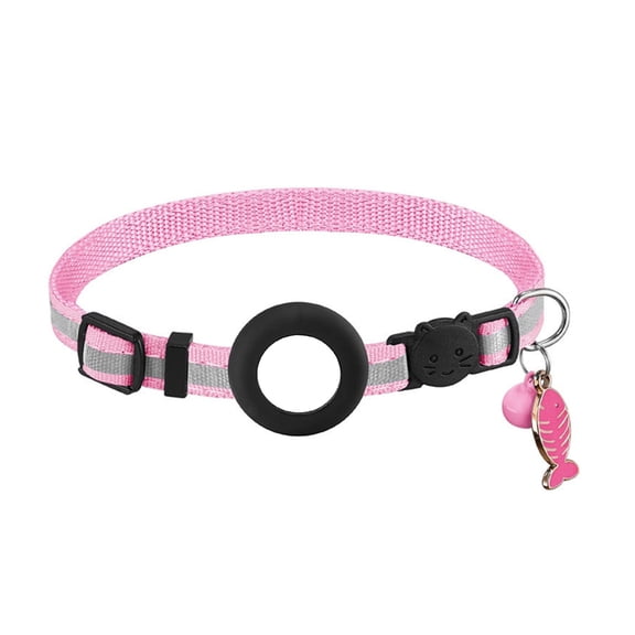 Anti-Lost Collar Breakaway Pet Nylon Collar with Waterproof Tracker-Case Lightweight Safety Pet Collar 0.4’’ Wide