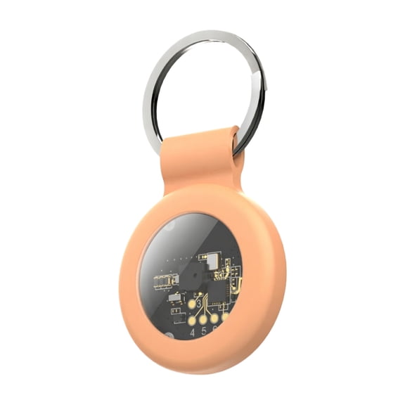 Anti-Lost GPS Tracker with Silicone Keyring Holder Case, Orange, 1 Pack GPS Item Locator for Keys Bags Luggage