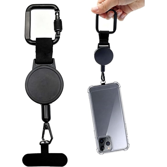 Anti-Lost Phone Tether with Retractable Steel Line -Universal, Multi-Functional for Travelers, Commuters, Hikers