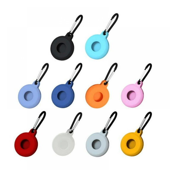 Anti-Lost Silicone Protective Cases for AirTag, Safety Protector Cover with Keychain Ring for Apple AirTag Tracking Locator Finder Tracker