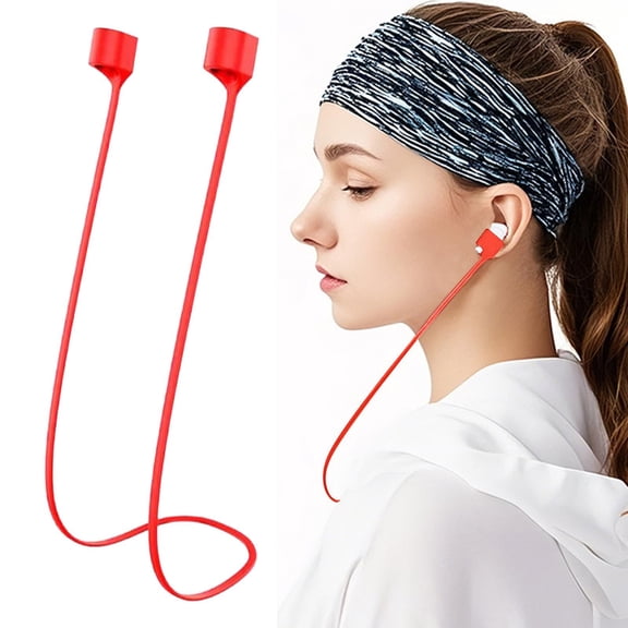 Anti-Lost Straps for Headphone, Anti-Lost Neck Cord, Colorful Soft Silicone Sports Lanyard, Neck Rope Cord, Silicone Sports Lanyard and Ear Hook, 1 Pcs, 21.6x0.2"