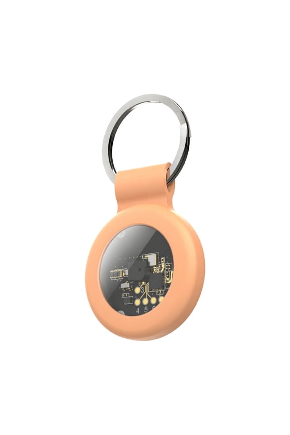 Anti-Lost Tracker with Hook Silicone Case (Orange) - Global Tracking Protection, Compatible with Keychains, Bags, Purses for Daily Use, Travel, Outdoor Activities