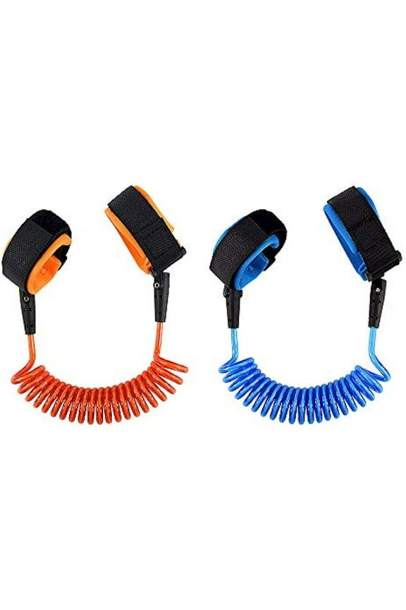 Anti Lost Wrist Link2 Pack, Child Leash Toddler Safety Harness for Outdoor Activities, 5.9ft (Blue+Orange)
