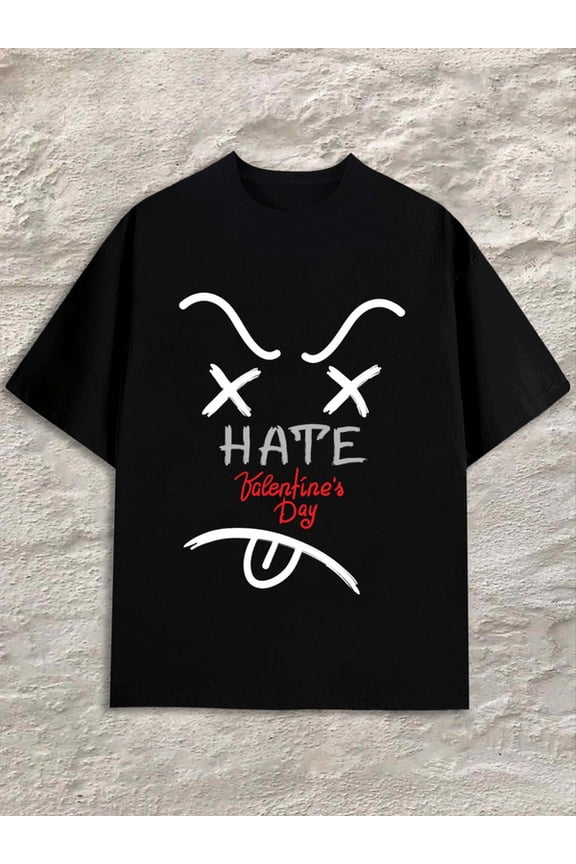 Anti-Love Hate Men black t shirts For summer Fall Casual Unisex Shirt Graphic tshirts Retro Unisex Shirt Graphic tshirts Casual Unisex Shirt Graphic Tee tshirts