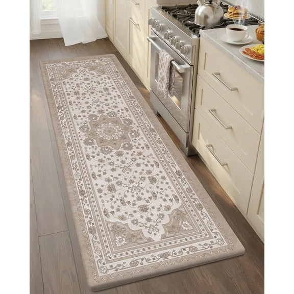Anti- Mat Beige-2.0 24''x59'' Boho Kitchen Runner