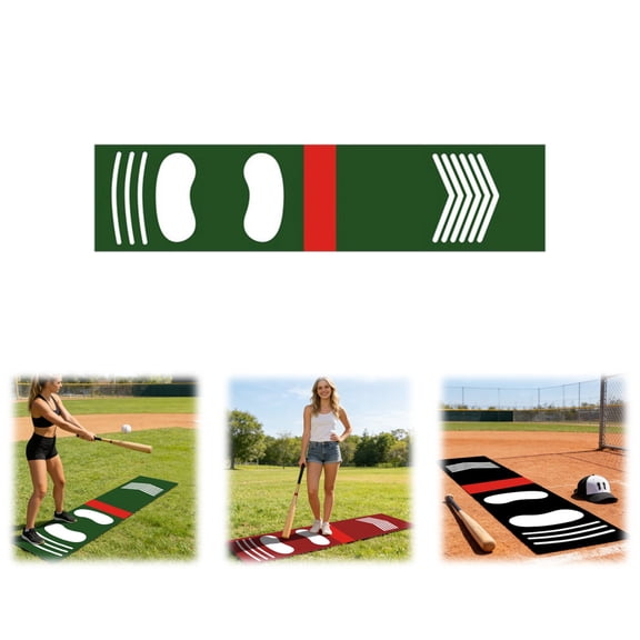 Anti‑Mite Wear‑Resistant Outdoor Training Mat for Baseball Softball, Non‑Slip Shock‑Absorbent Batting Pad with Stable Base for Safe and Effective Swing Practice