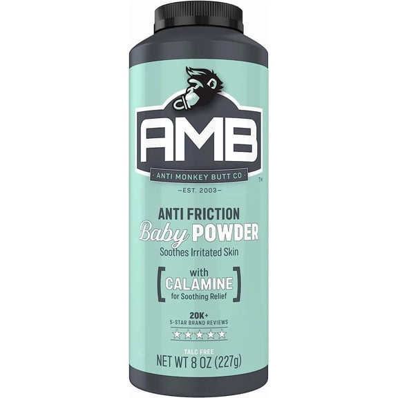 Anti Monkey Butt Baby Powder Prevents Diaper Rash Hypoallergenic Formula for Anti-Chafing & Itch Relief 8oz