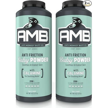 Anti Monkey Butt Baby Powder (2Pk), Prevents Diaper Rash, 16oz