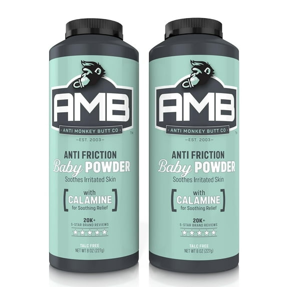 Anti Monkey Butt Baby Powder 2Pk – Talc-Free, Prevents Diaper Rash, 16oz