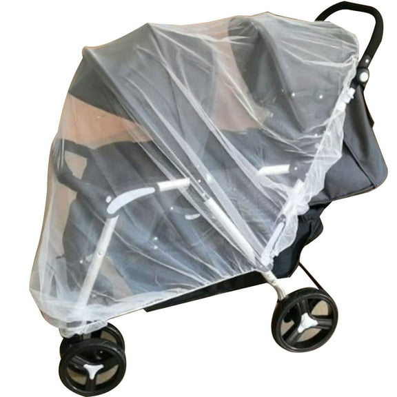 Anti-Mosquitos Net Sun-Protective Double Cover Breathable Net Twin Pram Mesh Net for Twin Pushchair