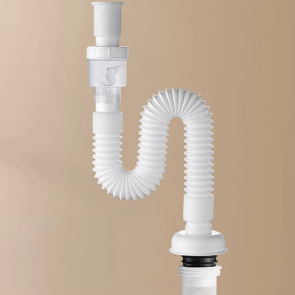 Anti-Odor 1-1/4 Inch Expandable Flexible 17-42 Inch Universal Kitchen Sink Sewer Drain Pipe Tube S Trap, Bathroom Vanity Sink Dr