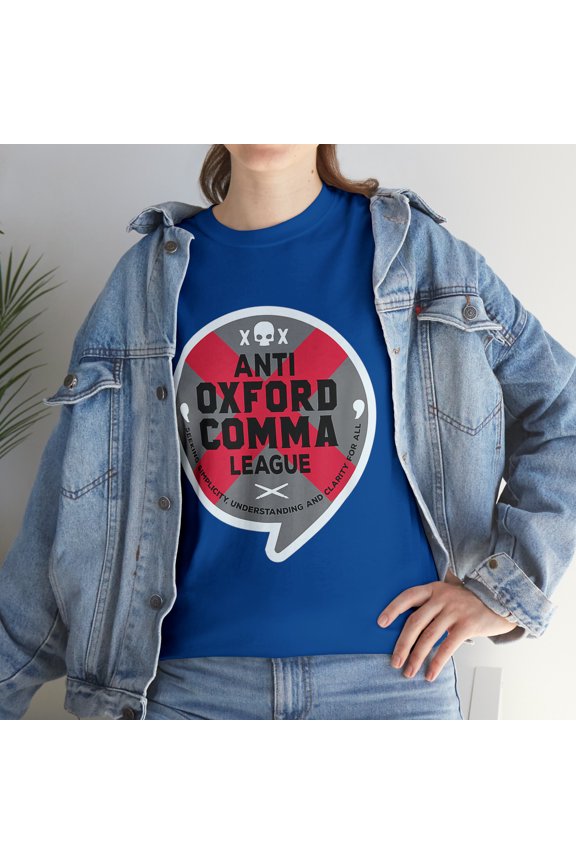 Anti Oxford Comma League Funny Grammar English Major T-Shirt