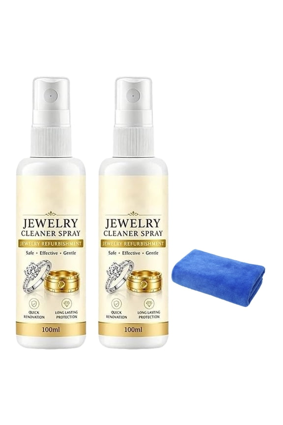Anti-Oxidation Jewelry Cleaner Spray, Quick and Easy Jewelry Cleaner Solution, Protection Maintain Brilliant Luster, Against Wear & Oxidation, Suitable for Metals, Gemstones(2PC)