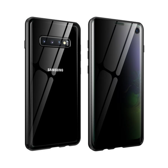 Anti Peep Magnetic Samsung Galaxy Note 10 Plus Case (Black) Double Sided Privacy Tempered Glass Screen Protector Shockproof and Scratch Resistant Protection