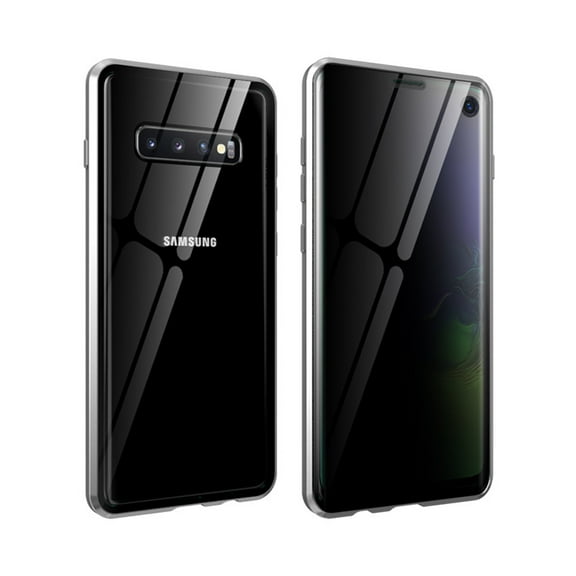 Anti Peep Magnetic Samsung Galaxy Note 9 Case [Silver] Double Sided Privacy Tempered Glass Screen Protector Shockproof and Scratch Resistant Protection