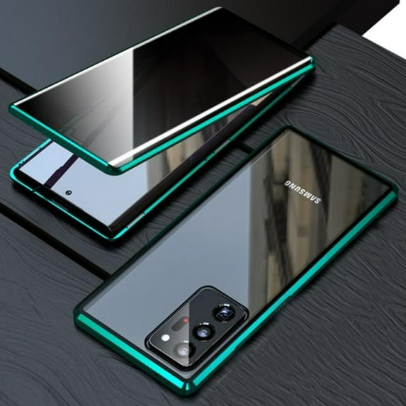 Anti Peep Magnetic Samsung Galaxy S20 Case - (Green) Double Sided Privacy Tempered Glass Screen Protector Shockproof and Scratch Resistant Protection
