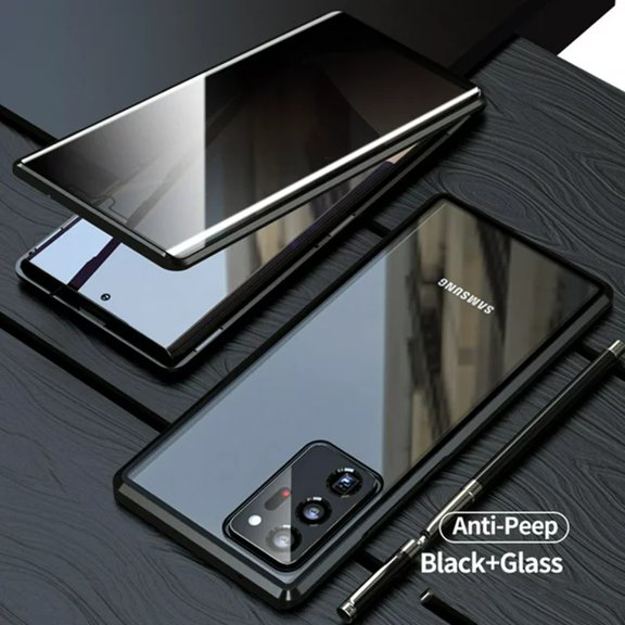 Anti Peep Magnetic Samsung Galaxy S22 Ultra Case - (Black) Double Sided Privacy Tempered Glass Screen Protector Shockproof and Scratch Resistant Protection