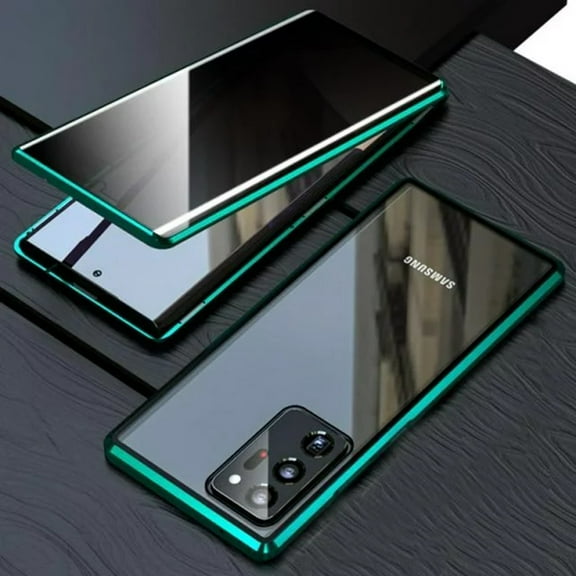 Anti Peep Magnetic Samsung Galaxy S23 Case - (Green) Double Sided Privacy Tempered Glass Screen Protector Shockproof and Scratch Resistant Protection