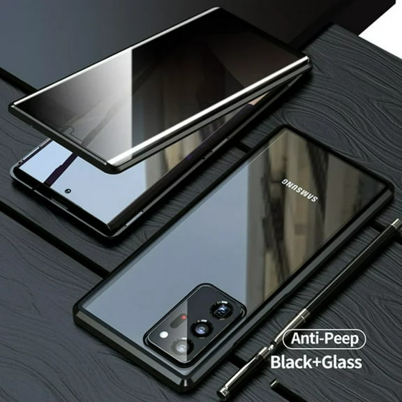 Anti Peep Magnetic Samsung Galaxy S24 Plus Case - (Black) Double Sided Privacy Tempered Glass Screen Protector Shockproof and Scratch Resistant Protection