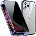 thumbnail image 1 of Anti Peep Magnetic iPhone 12 Mini Case - (Blue) Double Sided Privacy Tempered Glass Screen Protector Shockproof and Scratch Resistant Protection, 1 of 6