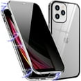 thumbnail image 1 of Anti Peep Magnetic iPhone 12 Mini Case - (Silver) Double Sided Privacy Tempered Glass Screen Protector Shockproof and Scratch Resistant Protection, 1 of 6