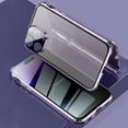 thumbnail image 1 of Anti Peeping Case for iPhone 14 Pro, 360 Degree Front and Back Privacy Tempered Glass Cover, Anti SPY Screen, Anti Peep Magnetic Adsorption Metal Bumper for iPhone 14 Pro, Purple, 1 of 8